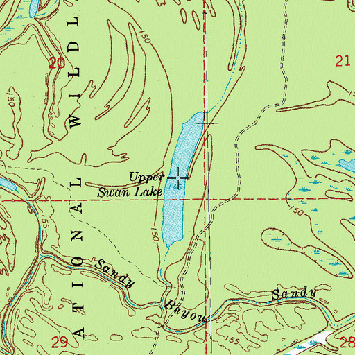 Topographic Map of Upper Swan Lake, AR