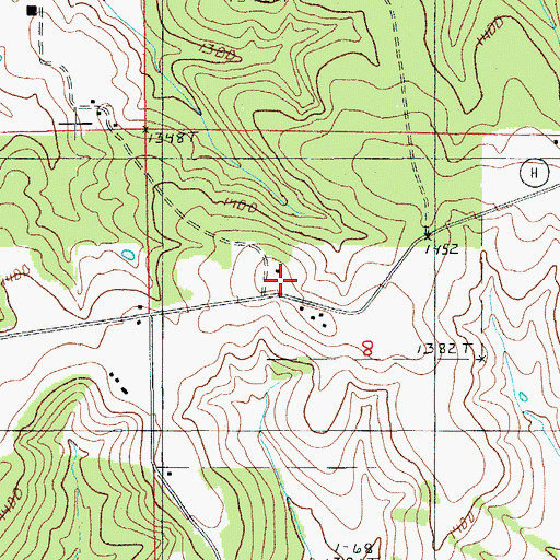 Topographic Map of Rose School, MO