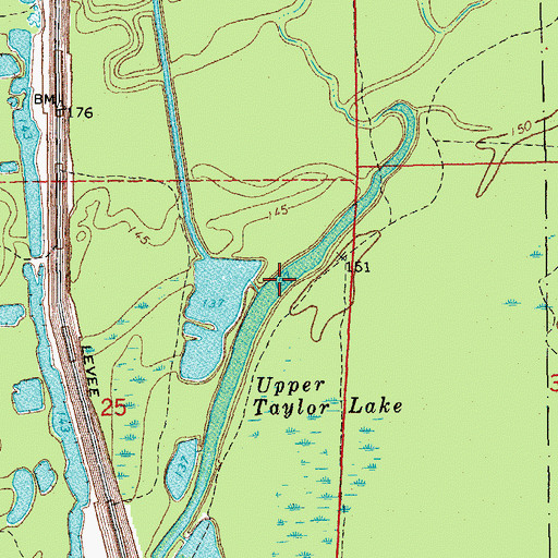 Topographic Map of Upper Taylor Lake, AR
