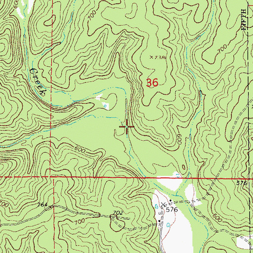 Topographic Map of Running Water Creek, MO