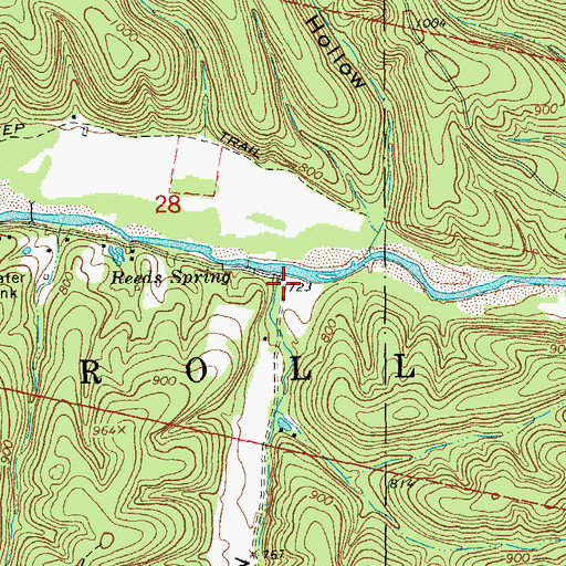Topographic Map of Russell Hollow, MO