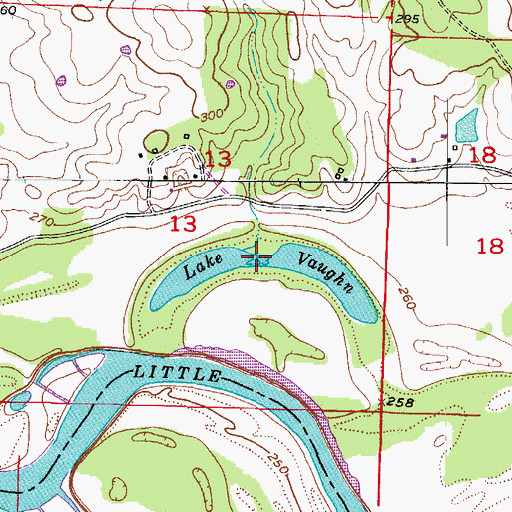 Topographic Map of Lake Vaughn, AR