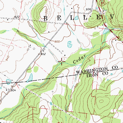 Topographic Map of Rutledge Run, MO