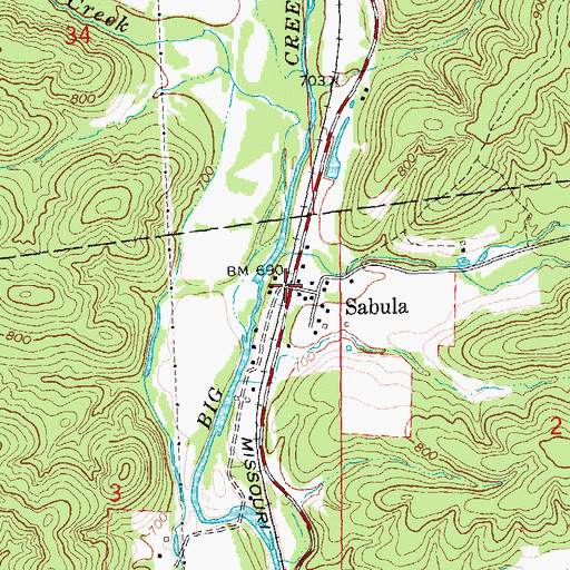 Topographic Map of Sabula, MO