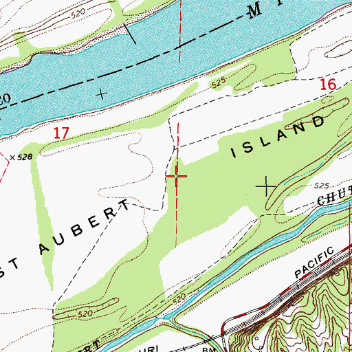 Topographic Map of Saint Aubert Island, MO