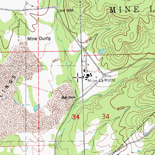 Topographic Map of Saint Joseph Lead Mines (historical), MO