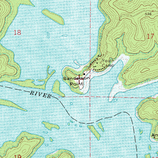 Topographic Map of Sanderson Point, MO