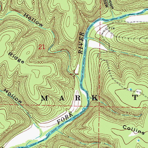 Topographic Map of Sawmill Hollow, MO