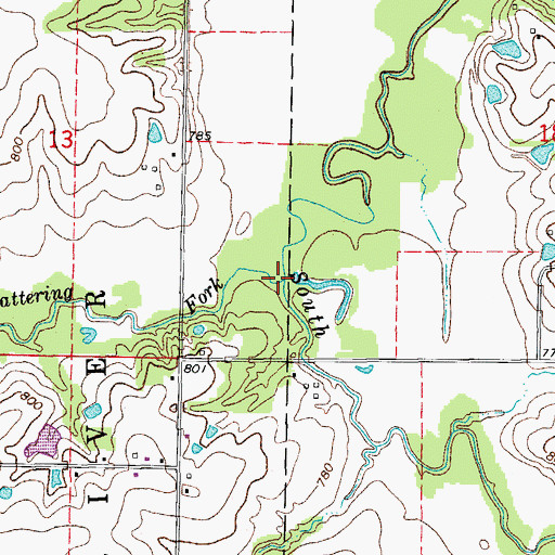 Topographic Map of Scattering Fork, MO