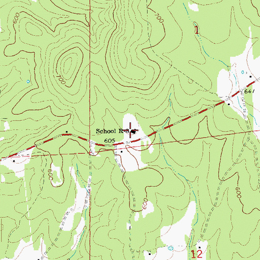 Topographic Map of School R-3, MO