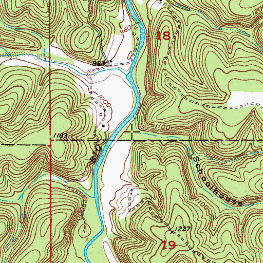 Topographic Map of Schoolhouse Hollow, MO