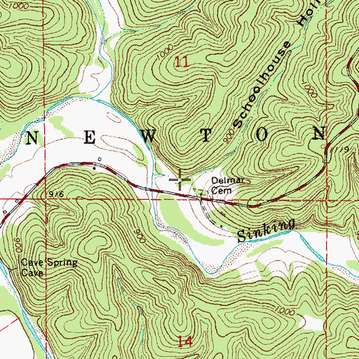 Topographic Map of Schoolhouse Hollow, MO