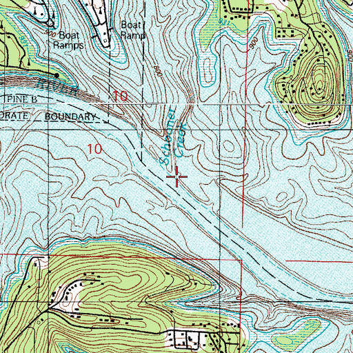 Topographic Map of Schooner Creek, MO