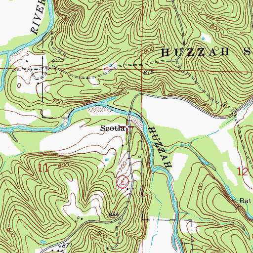 Topographic Map of Scotia, MO
