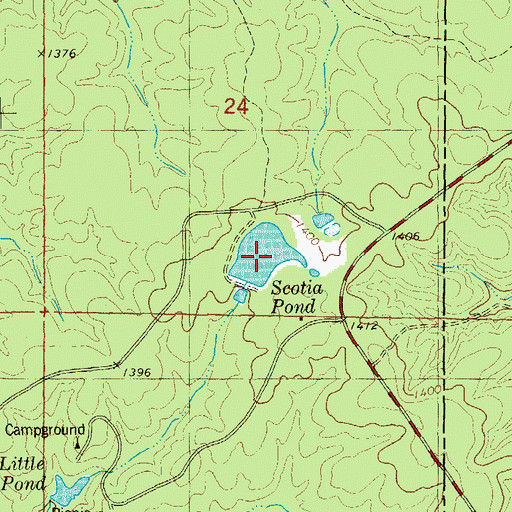 Topographic Map of Scotia Pond, MO