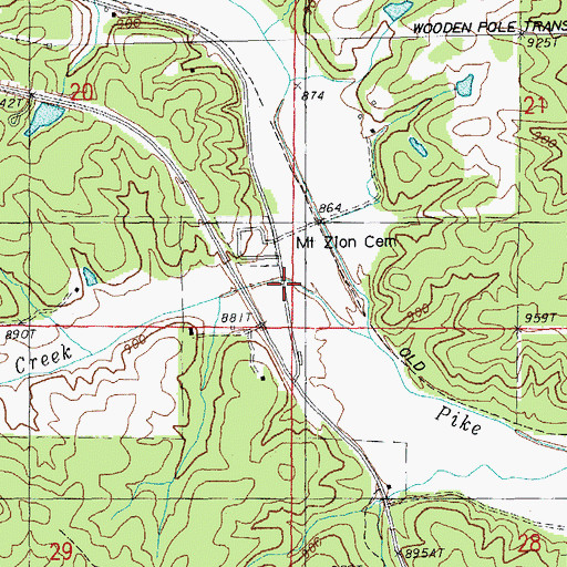 Topographic Map of Seaman Creek, MO