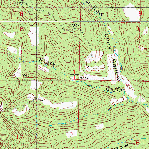 Topographic Map of Seneca School (historical), MO