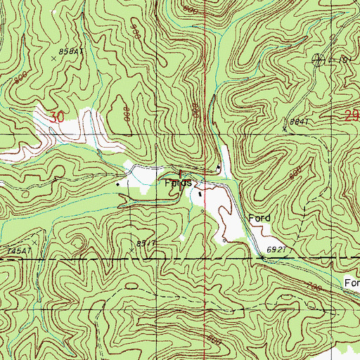 Topographic Map of Shady Grove Church (historical), MO