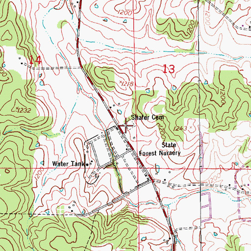 Topographic Map of Shafer Cemetery, MO