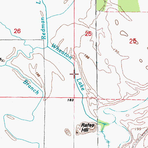 Topographic Map of Wheaton Lake, AR