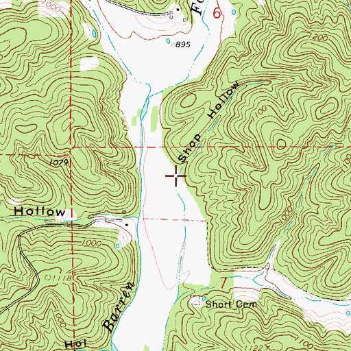 Topographic Map of Shop Hollow, MO