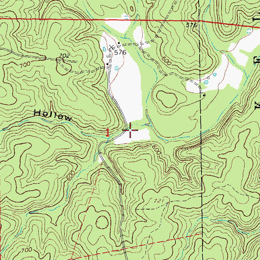 Topographic Map of Shut-In Hollow, MO