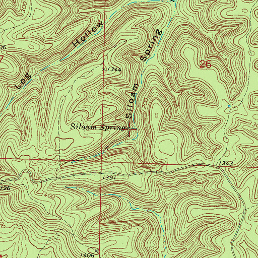 Topographic Map of Siloam Spring, MO