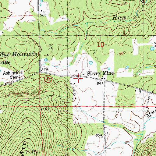 Topographic Map of Silver Mine, MO