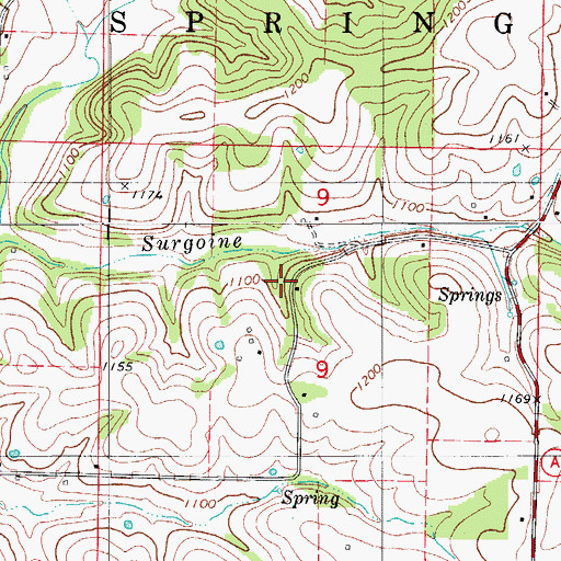 Topographic Map of Silver Shade Church, MO