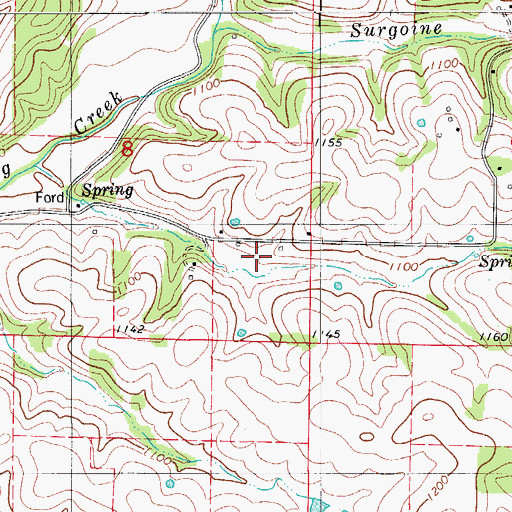 Topographic Map of Silver Shade School (historical), MO