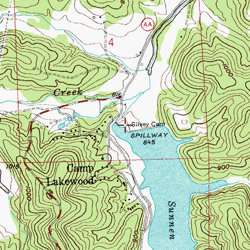 Topographic Map of Silvey Cemetery, MO