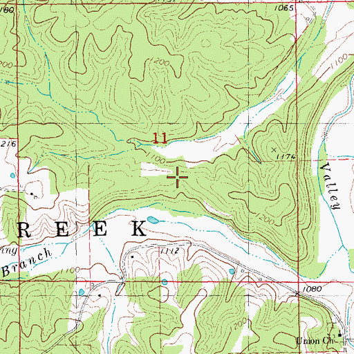 Topographic Map of Simmons School, MO