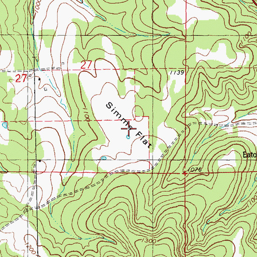 Topographic Map of Simms Flat, MO