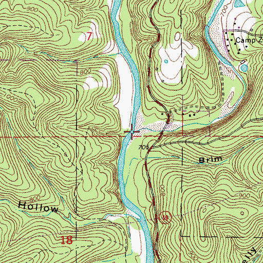 Topographic Map of Sinking Creek, MO
