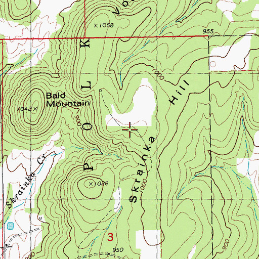 Topographic Map of Skrainka Hill, MO