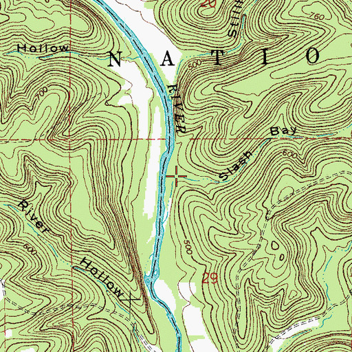 Topographic Map of Slash Bay Hollow, MO