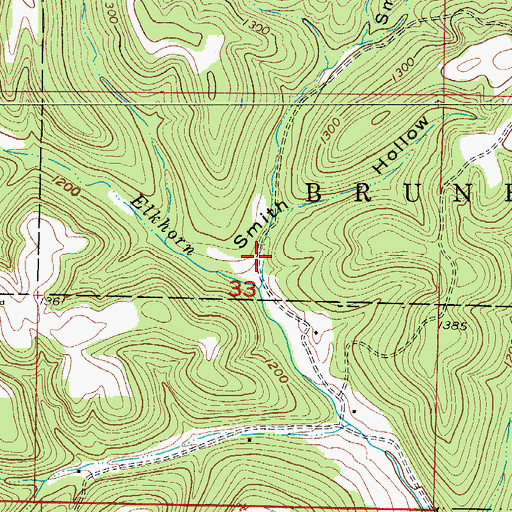 Topographic Map of Smith Hollow, MO
