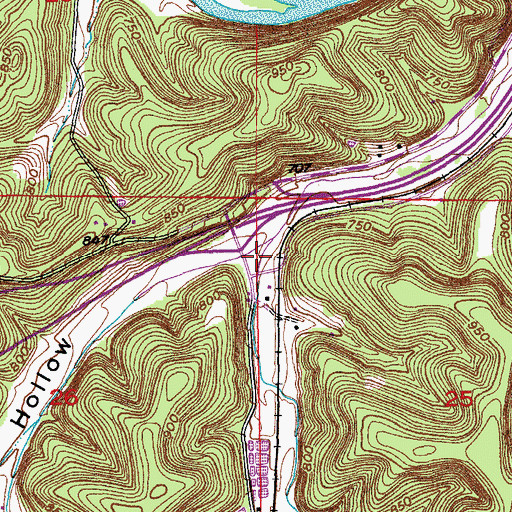 Topographic Map of Smith Hollow, MO