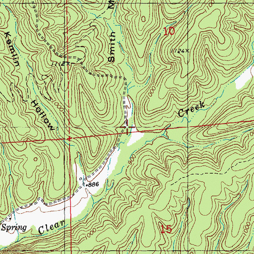 Topographic Map of Smith Mill Hollow, MO