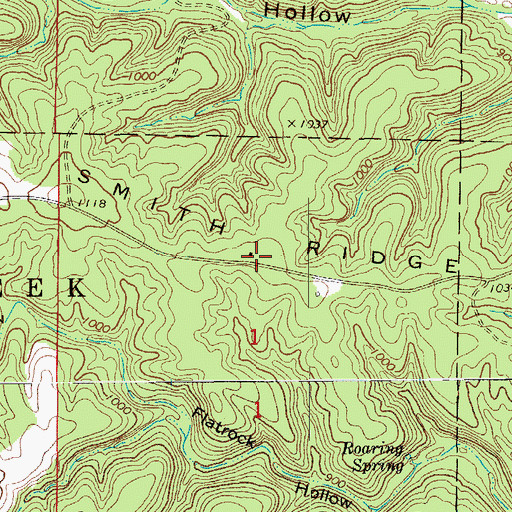 Topographic Map of Smith Ridge, MO