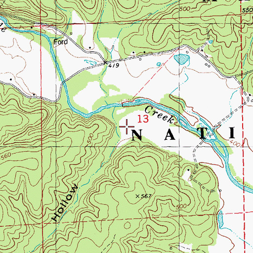 Topographic Map of Smoky Hollow, MO