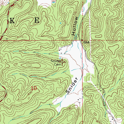 Topographic Map of Snider Cemetery, MO