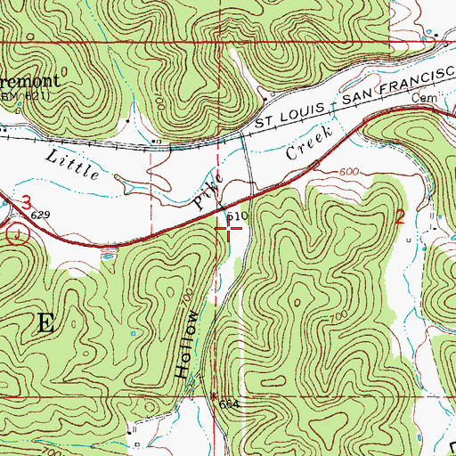 Topographic Map of Snider Hollow, MO
