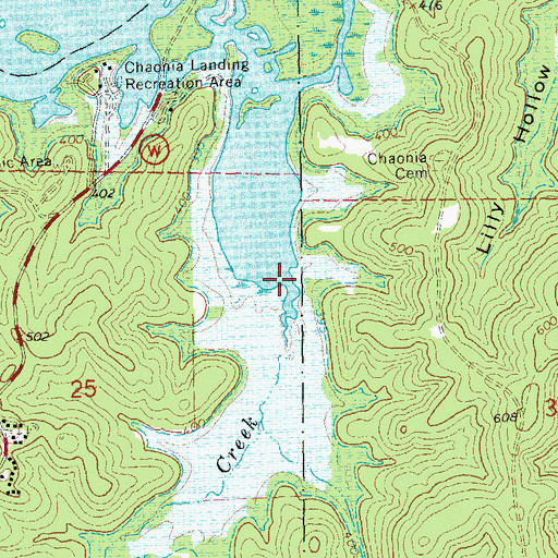 Topographic Map of Snow Creek, MO