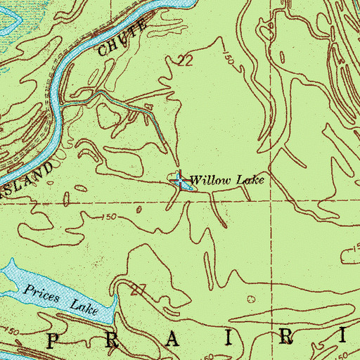 Topographic Map of Willow Lake, AR