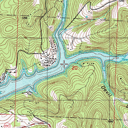 Topographic Map of South Aunts Creek, MO
