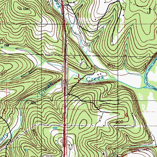 Topographic Map of South Emory Creek, MO