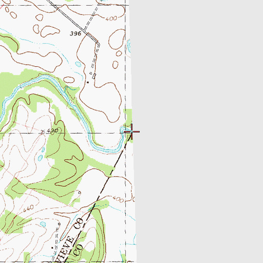 Topographic Map of South Fork Saline Creek, MO
