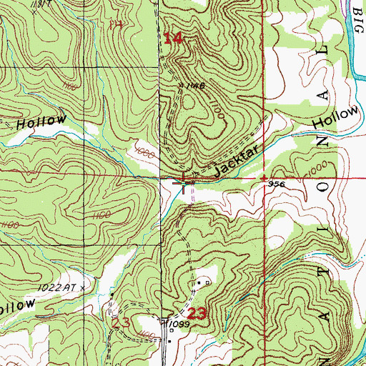 Topographic Map of South Jacktar Hollow, MO