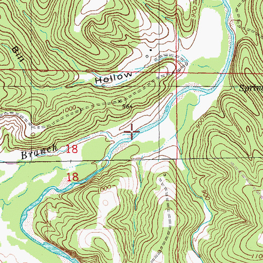 Topographic Map of South Rock Branch, MO